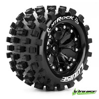 MT-Rock 2.8 tyre w/rim Black 12mm hex