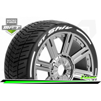 GT SHIV 1/8 Wheel & Tyre blk/chrome Soft MFT