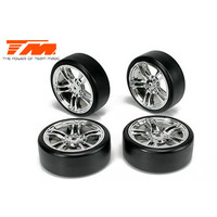 E4D mounted drift tyre & rim Silver