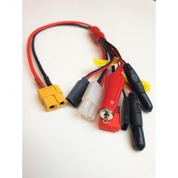 XT60 plug to Glow/Tamiya/Deans/JR TX+RX and Futaba TX+RX 0.08 16AWG 30cm silicone wire
