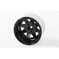 5 Lug Deep Dish Wagon 1.9" Steel Stamped Beadlock Wheels (Black)