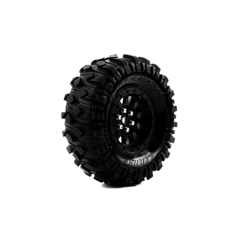 CR-Rowdy Super Soft Crawler Tyre 1.9" class tyre 12mm hex Black chrome 