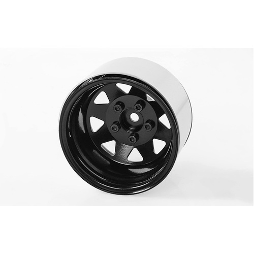 5 Lug Deep Dish Wagon 1.9" Steel Stamped Beadlock Wheels (Black)