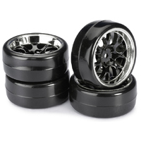 Absima Wheel Set Drift LP " Comb / Profile B" black/chrome 1:10 (4 pcs)