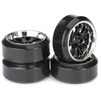 Absima Wheel Set Drift LP " Comb / Profile C" black/chrome 1:10 (4 pcs)