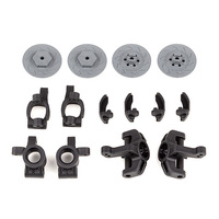 Reflex 14R Steering and Caster Blocks, Rear Hubs, and Brake Discs
