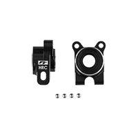 RC10B7 FT Aluminum Hrc Rear Hubs, -4 Offset, Black