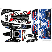 Team Corally - Body Decal Sheet - Syncro 4 - Pre-Cut - Blue Color - 1 Pc