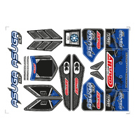 Team Corally - Body Decal Sheet - Asuga XLR - Pre-Cut - Color Blue - 1 Pc