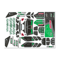 Team Corally - Body Decal Sheet - Kagama XP 6S - Pre-Cut - Green Color - 1 Pc