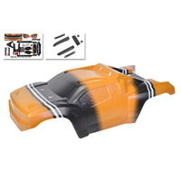 Team Corally - Polycarbonate Body - Punisher XD - Painted - Cut - Decals - Orange Color - 1 Pc