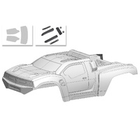 Team Corally - Polycarbonate Body - Punisher XD - Clear - Cut - Decals - 1 Pc