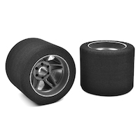 Team Corally - Attack foam tires - 1/8 Circuit - 37 shore - Rear - 76mm - Carbon rims - 2 pcs