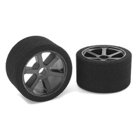 Team Corally - Attack foam tires - 1/12 Circuit - 32 shore Magenta - Front - Carbon rims - 2 pcs