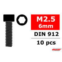 Team Corally - Steel Screws M2.5 x 6mm - Hex Socket Head - 10 pcs