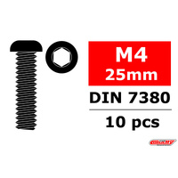 Team Corally - Steel Screws M4 x 25mm - Hex Button Head - 10 pcs