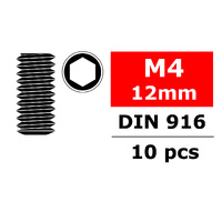 Team Corally - Steel Set Screws M4 x 12mm - Hex - 10 pcs