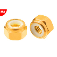Team Corally - Aluminium Nylstop Nut - M3 - Gold - 10 pcs