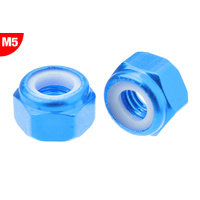 Team Corally - Aluminium Nylstop Nut - M5 - Blue - 10 pcs