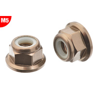 Team Corally - Aluminium Nylstop Nut - M5 - Flanged - Gun Metal - 10 pcs
