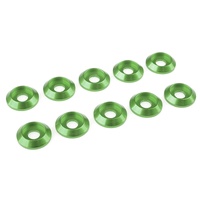 Team Corally - Aluminium Washer - for M4 Button Head Screws - OD=12mm - Green - 10 pcs