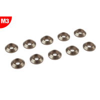 Team Corally - Aluminium Washer - for M3 Button Head Screws - OD=10mm - Gun Metal - 10 pcs