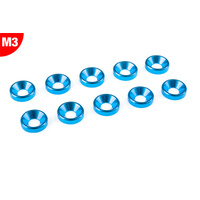 Team Corally - Aluminium Washer - for M3 Flat Head Screws - OD=8mm - Blue - 10 pcs