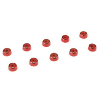 Team Corally - Aluminium Washer - for M2 Socket Head Screws - OD=6mm - Red - 10 pcs
