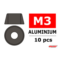 Team Corally - Aluminium Washer - for M3 Socket Head Screws - OD=8mm - Gun Metal - 10 pcs