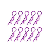 Team Corally - Body Clips - 45° Bent - Small - Purple - 10 pcs