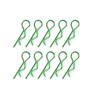 Team Corally - Body Clips - 45° Bent - Medium - Green - 10 pcs