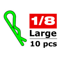 Team Corally - Body Clips - 45° Bent - Large - Green - 10 pcs