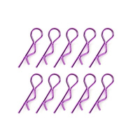 Team Corally - Body Clips - 45° Bent - Large - Purple - 10 pcs