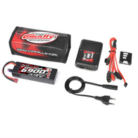 Team Corally - Energy Pack - Lipo 60C - 6900Mah - 2S - T-Plug - Hard Case + Racer 50 - 2-4S AC Charger + Lipo Safety Bag + Charge-Balance Lead