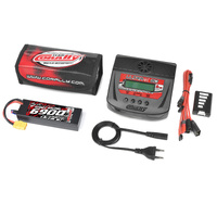 Team Corally - Energy Pack - Lipo 60C - 6900Mah - 2S - XT-90 - Hard Case + Ultra-X 80 - 1-6S AC/DC Charger + Lipo Safety Bag + Charge-Balance Lead