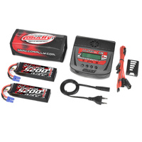 Team Corally - Energy Pack - 2X Lipo 60C - 5200MAH - 3S - EC-5 - Semi-Soft Case + Ultra-X 80 - 1-6S AC/DC Charger + Lipo Safety Bag + Charge-Balance L