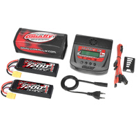 Team Corally - Energy Pack - 2X Lipo 60C - 7200Mah - 3S - XT-90 - Semi-Soft Case + Ultra-X 80 - 1-6S AC/DC Charger + Lipo Safety Bag + Charge-Balance 