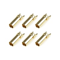 ####Team Corally - Bullit Connector 5.0mm - Female - Gold Plated - Ultra Low Resistance  - 6 pcs