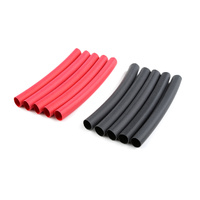 Team Corally - Shrink Tubing - 6.4mm - Red + Black - 10 pcs