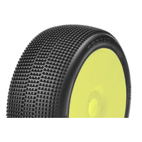 Captic Racing - TRACER - 1/8 Buggy Tires Mounted - CR-3 (Soft) Racing Compound - Yellow Rims - 1 Pair