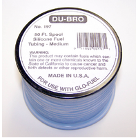 DUBRO 197 BLUE SILICONE TUBING, MEDIUM (50FT SPOOL)