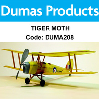 DUMAS 208 TIGER MOTH WALNUT SCALE 17.5 INCH WINGSPAN RUBBER POWERED