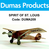 DUMAS 209 SPIRIT OF ST. LOUIS WALNUT SCALE 17.5 INCH WINGSPAN RUBBER POWERE