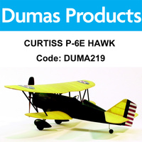 DUMAS 219 CURTISS P-6E HAWK WALNUT SCALE 17.5 INCH WINGSPAN RUBBER POWERED