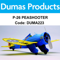 DUMAS 223 P-26 PEASHOOTER WALNUT SCALE 17.5 INCH WINGSPAN RUBBER POWERED