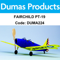 DUMAS 224 FAIRCHILD PT-19 WALNUT SCALE 17.5 INCH WINGSPAN RUBBER POWERED