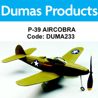 DUMAS 233 P-39 AIRCOBRA WALNUT SCALE 18 INCH WINGSPAN RUBBER POWERED