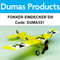 DUMAS 331 FOKKER EINDECKER EIII  30 INCH WINGSPAN RUBBER POWERED