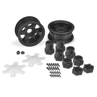 Dragon - 2.6 mega truck wheel w/ adaptors, discs - (black) - 2pc.