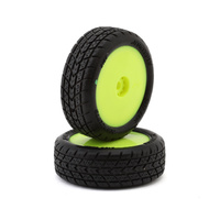 JConcepts Mini-B Dirt Trac Mini Pre-Mounted Front Tires (Yellow) (2) (Green)